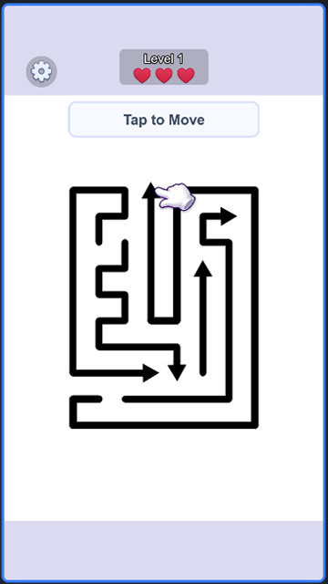 Arrows Go maze layout with directional tiles